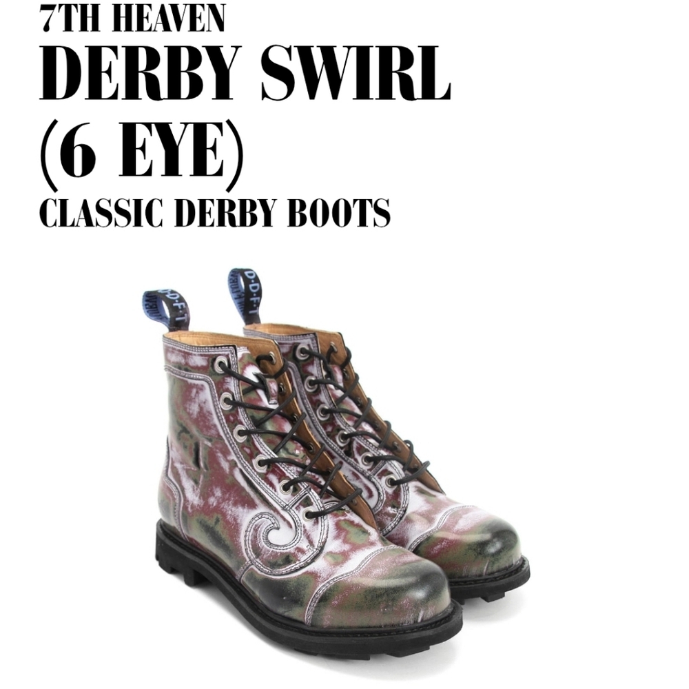 Fluevog Derby Swirl Boots Men's 9.5 - RARE